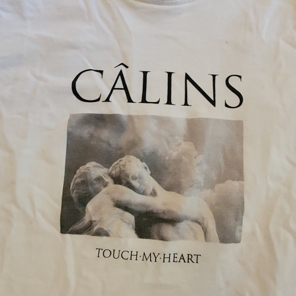 HM Calins (Hug) Touching My Heart White Long T Shirt Size XS - Picture 2 of 4